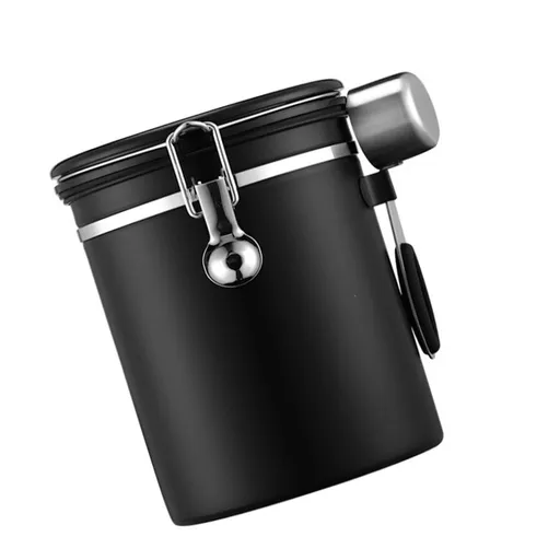304 Stainless Steel Coffee Bean Canister Rust Resistance Kitchen Food Storage Container for Grounds Coffee Beans Tea Candy 1.5L