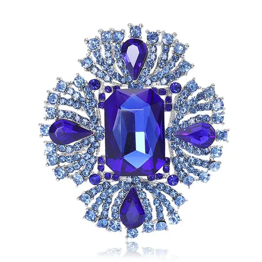 COLORFUL BLING Rhinestone Brooch Pin Red Leaf Brooch Pin Blue Vintage Brooch Pin Jewelry Accessory Gifts Decoration