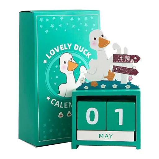 Wooden Perpetual Calendar Countdown Month Date Block Cubes Calendar Cute Desktop Decoration Type 3