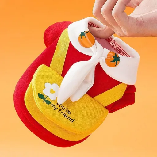 Dog Sweater Red Lollipop Pet Clothes Small red backpack S (recommended weight 1.50 kg-2.50 kg