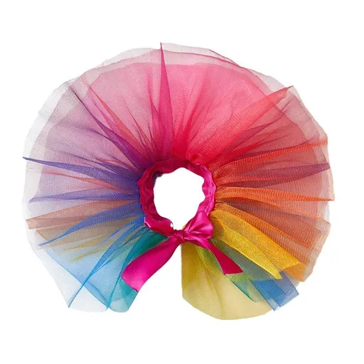 Strappy Pet Skirt Dog Saree Half Skirt Cute Pet Clothing Dress for Dogs Cats - Rainbow-L