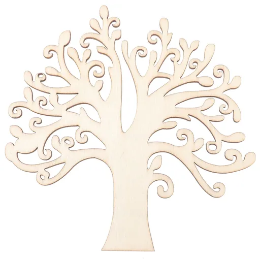 10pcs Family Tree Cutouts Craft, Unfinished Wood Tree Slices DIY Ornaments Decorative Hanging Wooden Chips for Wedding Party Crafts 4.9in