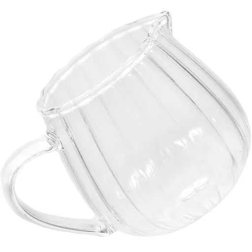 Clear Glass Frothing Jug and Mug Set - Stylish and , Ideal for Commercial and Home Use, 1 Piece