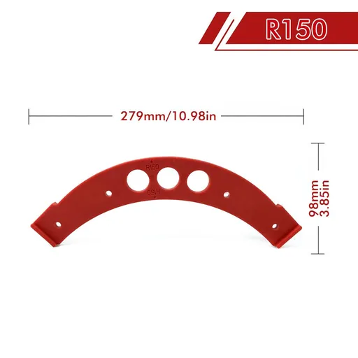 R100-R300 Arc Radius Template Set for Woodworking, Router Jig for Cutting Inner and Outer Rounded Corners on Desktops, Cabinets, Closets and Corner Shelves (F2522-R150)