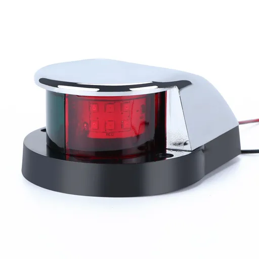 2pcs LED Boat Navigation Light Red and Green LED Marine Navigation Light Boat Bow Light for Pontoon and Small Boat (Silver)