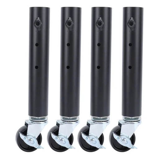 4PCS Furniture Legs with Caster Wheels Heavy Duty Carbon Steel Table Leg Extender Riser for Cabinet Sofa Bed Couch Coffee Table 27cm/10.6in
