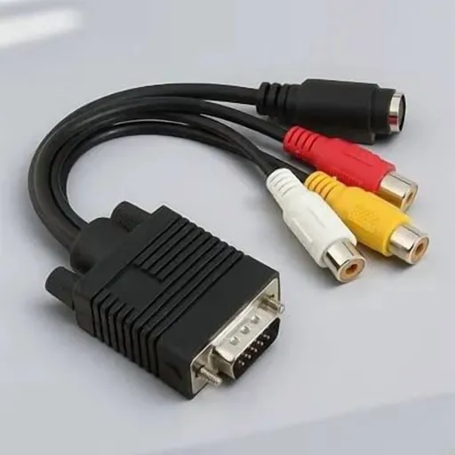 Vga to 3 Rca Av Signal Converter Cable with Pure Copper and PVC Jacket