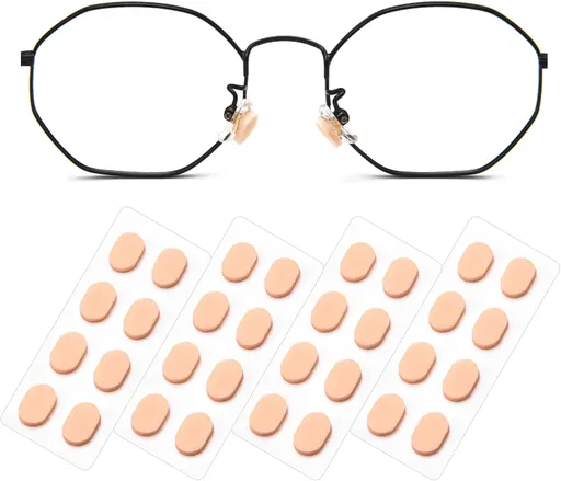 16 Pairs Eyeglass Nose Pads Foam Nose Cushion Anti Slip Adhesive Adjustable Nose Pads for Glasses Eyeglasses Stick on Plastic Frames Skin Color 1.5mm