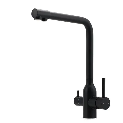 Matt Black 3 Ways Kitchen Mixer Tap Pury Water Sink Faucet 360 Swivel Spout Outlet