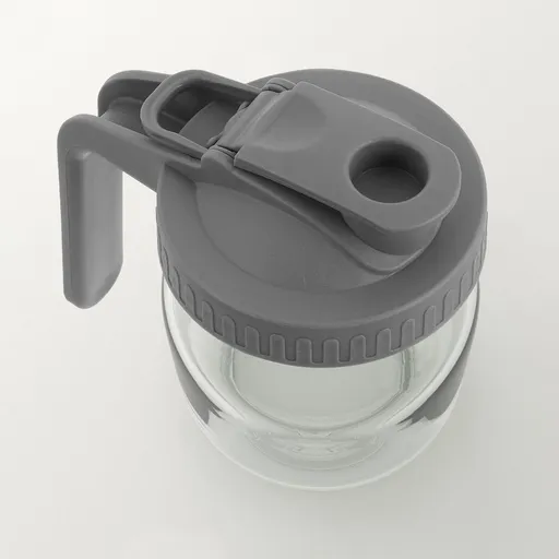 Handy Grey Plastic Mason Jar Lid for Wide Mouth Jars - Dripfree Pour Spout
