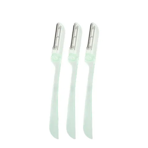 3Pcs Eyebrow Razor Set Facial Trimmer Shaver Blade Hair Remover Beauty Tool - 3X Eyebrow Razor-Light Green