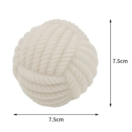 White Rope Ball Durable TPR Dog Chew Toys Set - for Teeth Cleaning - Non-Toxic, Bite-Resistant, Easy Clean - Interactive Play for Medium to Large Dogs