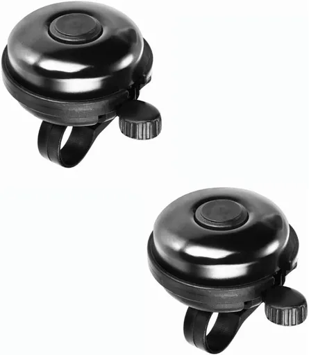 ZHUYING 2 pack Classic Bike Bell, Aluminum Bicycle Bell, Loud Crisp Clear Sound Bicycle Bike Bell for Adults Kids 2black