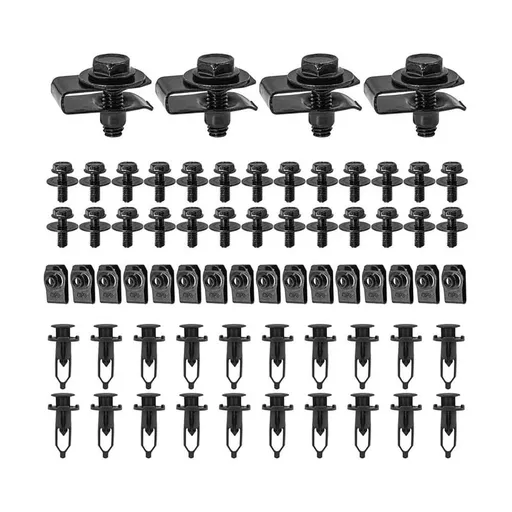 70 PCS Engine Under Cover Splash Shield Guard Body Bolts, Universal Bumper Liner Push Fastener Rivet Clips