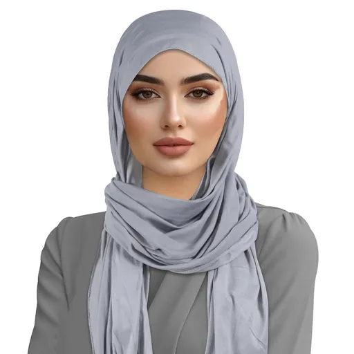 Women's Cotton Headscarf - Grey Turban Hat - Soft Breathable Head Cover - 1 Piece