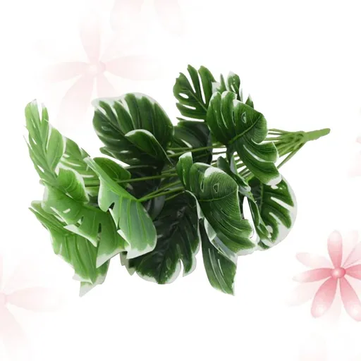Artificial Monstera Leaves 18 Branches Lifelike Plant Decor Green for Home and Office