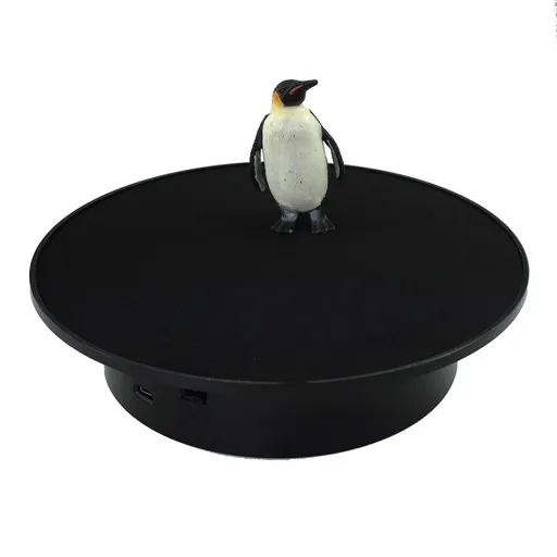 Motorized Rotating Display Stand, 360 Degree Electric Rotating Turntable with Velvet Top, Load Automatic Mute Lazy for Photography Products Jewelry 3D Model, Black Stand