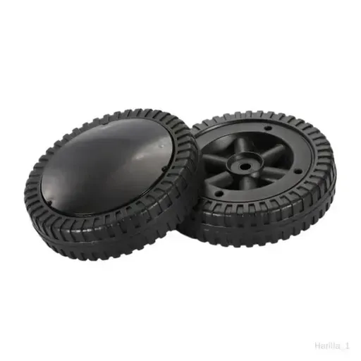 2 Pack BBQ Replacement Wheels, Durable Plastic Grill Wheels for Charcoal Grills and Heavy Equipment, Black, 15 cm