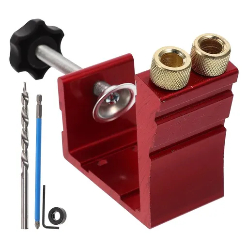 Portable Pocket Hole Kit with 15 Degree Angle Drill for Woodworking and Carpentry Tools Set