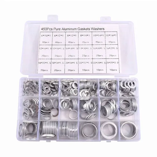 450 pieces of aluminum flat gaskets with matching gaskets, metal sealing gaskets with matching aluminum sealing rings