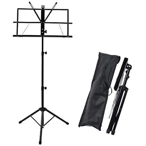 Music Stand Adjustable Portable Foldable Lightweight Black