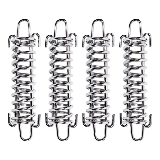 Tent Spring Buckle, 4Pcs Damping Spring Sunshade Heavy Duty Stainless Steel Awning Rope Tensioner Spring Camping Beach Tent