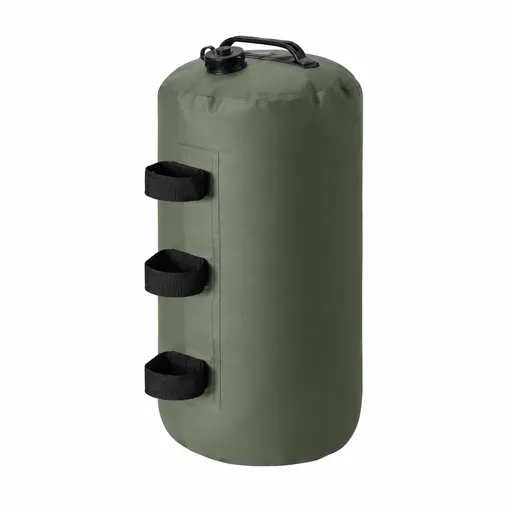 15L Gazebo Water Weight Bag Green- Portable Refillable Canopy Leg Anchor with Carry Handle, Pole Straps and Anti Backflow Valve for Camping, Marquees and Outdoor Shelters