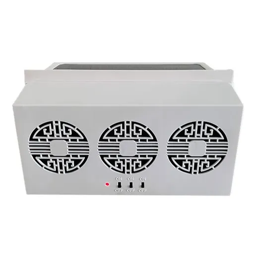 Car Exhaust Fan Solar Power Car Window Exhaust Fan Auto Ventilation Fan Car Radiator Cooling Fan with Three Air Outlet Car