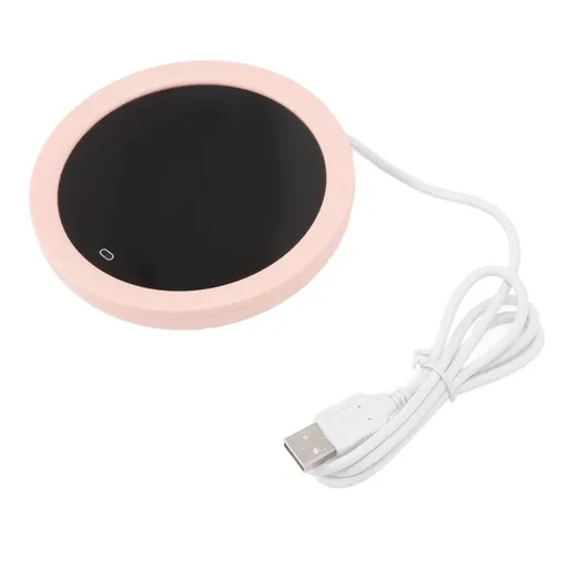 USB Coffee Mug Warmer Electric Gravity Switch 55 Celsius Digital Display Ultra Thin Pink