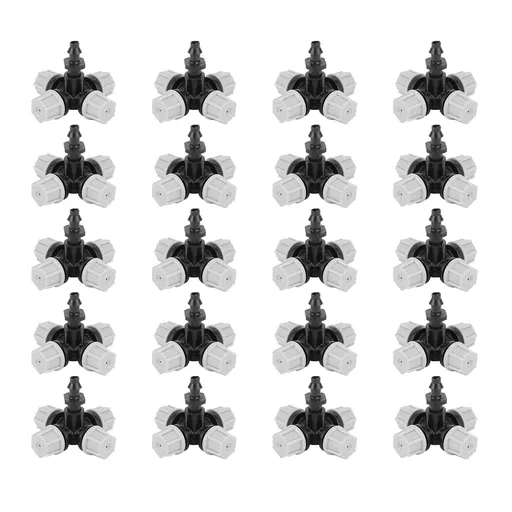 20PCS Cross Misting Sprinkler with Barbed Connector Garden Irrigation Accessories Fittings