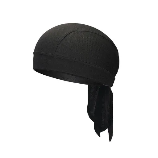 Durag Bandanna Cap Cycling Head Wraps Skull Cap Scarves Caps Motorcycle Sports - Black