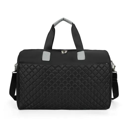 Travel Duffel Bag, Sports Gym Shoulder Weekender Overnight Bag - Black
