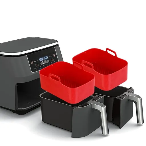 2pcs Air Fryer Silicone Pot Compatible for DZ201 Foodi 8QT Reusable Silicone Air Fryer Liner Air Fryer Accessories