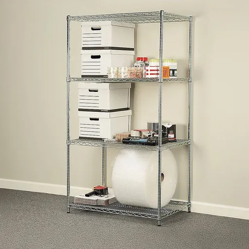 Wire Storage Rack – 120x60cm Chrome Shelving with Fixed Legs