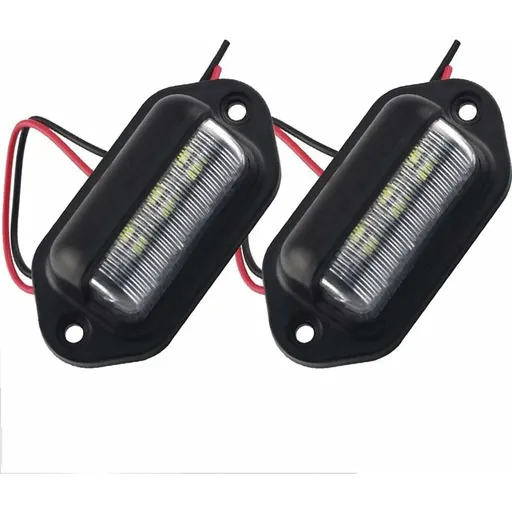 2 pcs LED License Plate Light Universal 6 Smd2835 Convenience Courtesy Door Step Lamp Light For Trailers Rv Trucks