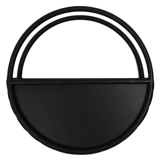 Premium Floating Half Moon / Semi Circle Metal Wall Planter | Onyx Black 35cm