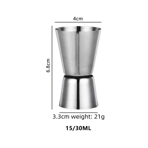 Dual‑Ended Cocktail Jigger 15ml /30ml, Stainless Steel Bar Measuring Cup for Home Bartending & Drink Mixing