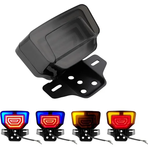 LED Motorcycle Tail Light Integrated Turn Signal,LED Brake Light,Driving Light With Waterproof License Plate Holder For