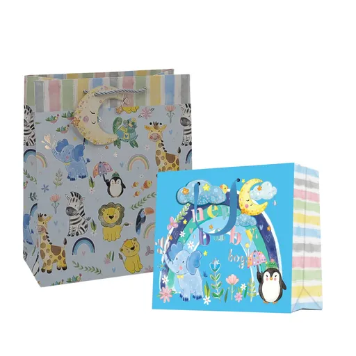 Xlarge Welcome Baby Boy Gift Bag 31x42cm Multi Colour 24 Piece