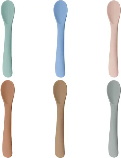 Silicone Baby Spoons - 6 Pieces - Children's Spoons - BPA Free - Cutlery Spoon - Soft Spoons - Baby Cutlery - Children's Cutlery - Feeding Spoon - Spoons for Learning to Eat with Cutlery - Tablespoon