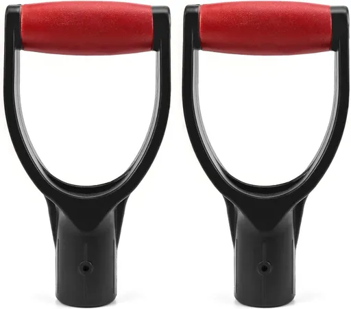 2 Pack 1-1/4" Polypropylene Plastic Spade Handle Shovel D Grip Handle for Digging Raking Tools