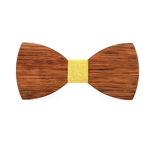 4pcs Wooden Mens Bow Ties, Natural Walnut Wood Handcrafted Wooden Adjustable Bowties for Tuxedo Wedding Party