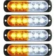 LED Amber Strobe Lights Vehicle Emergency Strobe Lights for Trucks LED Flashing Car Lights Windshield Lights Bars Hazard Shiny Mount Lights with Pads Screws for off Road Car(4 Pieces)