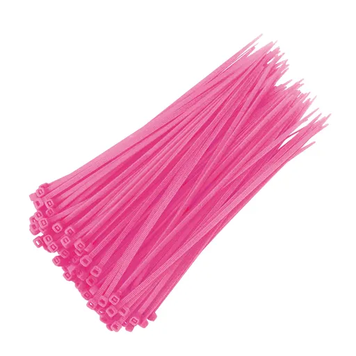 Sealing Strip 100Pcs Cable Zip Ties Heavy Duty 4 inch, Premium Plastic Wire Ties with 18 Pounds Tensile Strength Pink