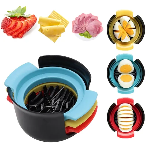 egg slicer for hard boiled eggs is suitable for boiled eggs, stainless steel wire, 3-in-1 multi-functional stainless steel egg cutter