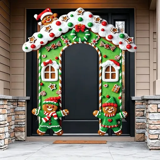 Christmas Decoration 2D Flat Banner Merry Christmas Archway Front Porch Decor - 03 - Size 180-200CM