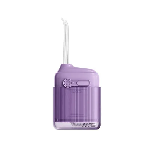 Purple Portable Electric Water Flosser - 3 Cleaning Modes, 80ml Detachable Tank, 4 Nozzles - Rechargeable Oral Irrigator for Travel, Home and Orthodontics