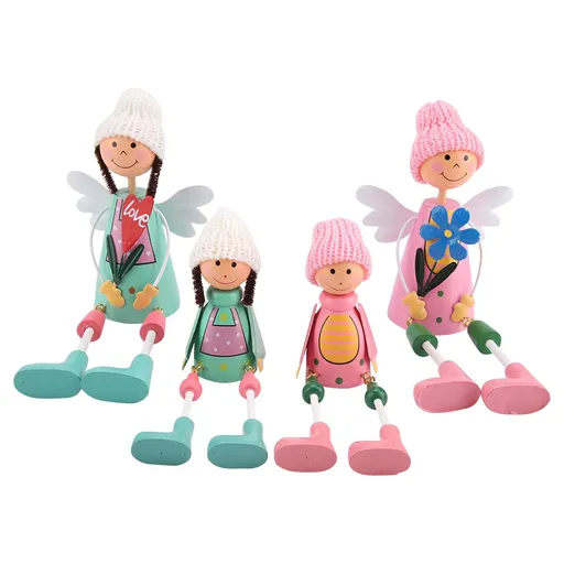 4PCS / Set Exquisite Miniature Dolls Ornament Decor Gift Home Office (Sisters)