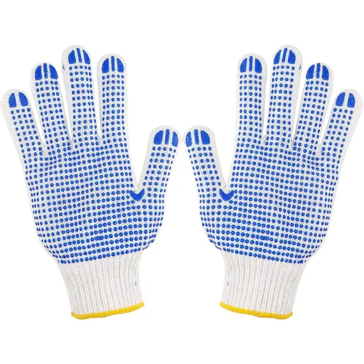 1Pairs Grip Safety Work Gloves Anti-slip Dots Bulk Gloves Moist Cotton Knit Gloves for Garden Warehouse Construction