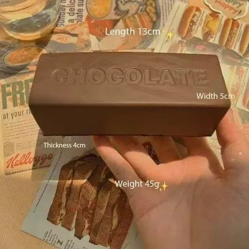 Chocolate Super Wet Soft Milk Bar Squishy Toy, Slow Rising PU Stress Relief Squeeze Stick, Ultra Soft Finger Sucking Decompression Toy, Fidget Sensory Toy